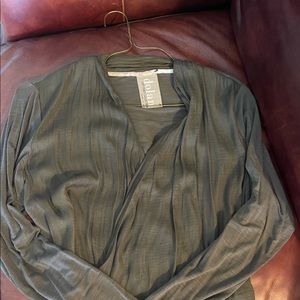 Anthropologie Olive wrap top